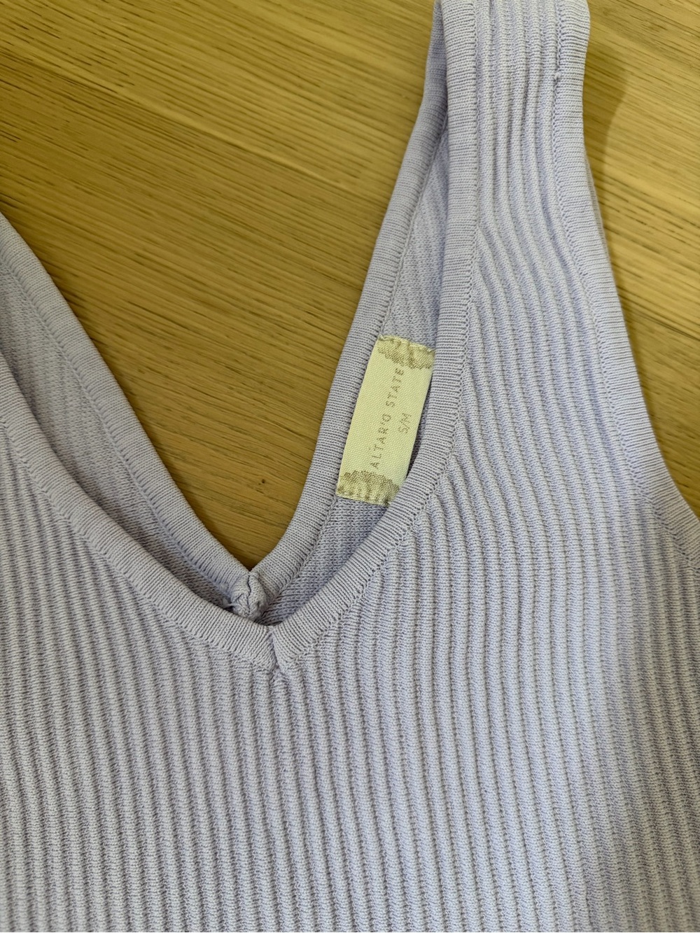 Altar'd State Lavender Ribbed V-Neck Cropped Tank - Picture 2 of 2